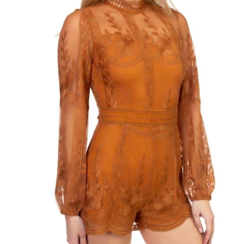 Lace Embroidered Romper